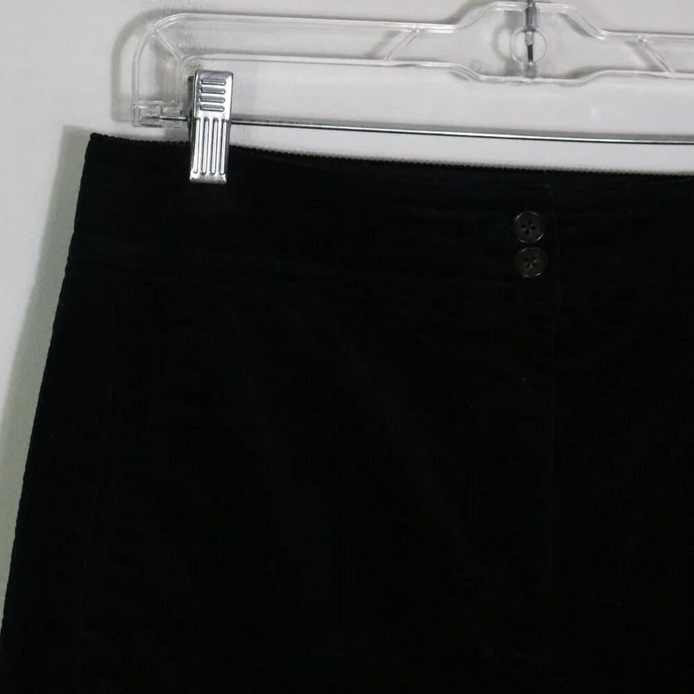 J Crew Corduroy High Rise Straight Leg Trouser Pants Women 10 Tall Black Neutral
